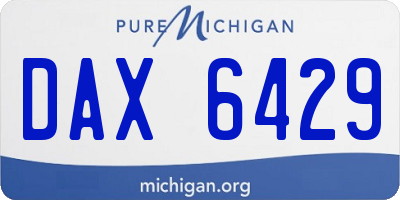 MI license plate DAX6429