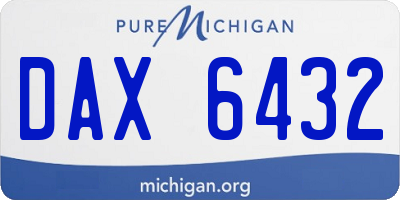 MI license plate DAX6432