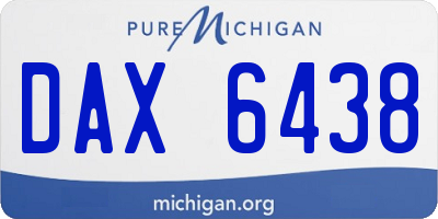 MI license plate DAX6438