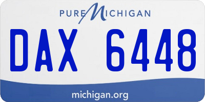 MI license plate DAX6448