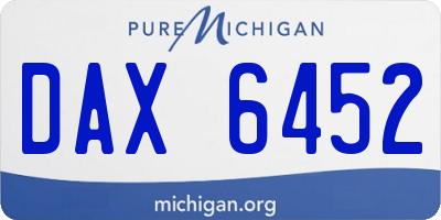 MI license plate DAX6452