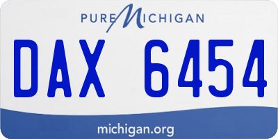 MI license plate DAX6454