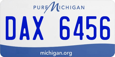 MI license plate DAX6456