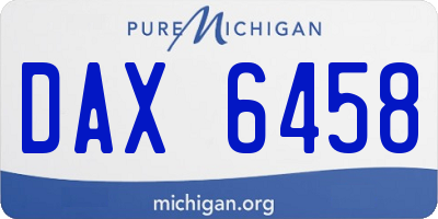 MI license plate DAX6458