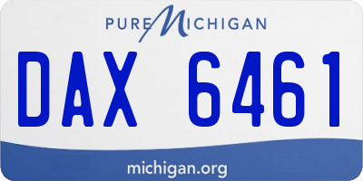 MI license plate DAX6461