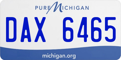 MI license plate DAX6465