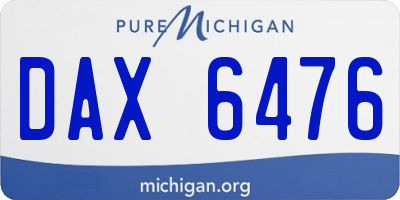 MI license plate DAX6476