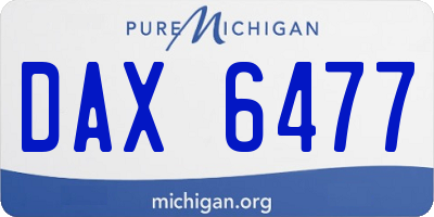 MI license plate DAX6477