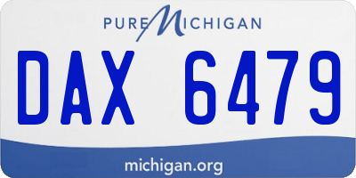 MI license plate DAX6479
