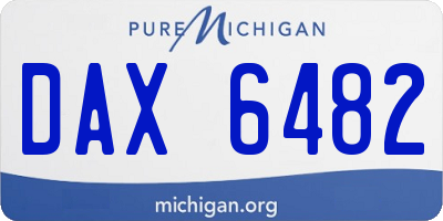 MI license plate DAX6482