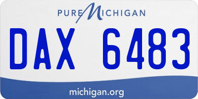MI license plate DAX6483