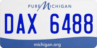 MI license plate DAX6488