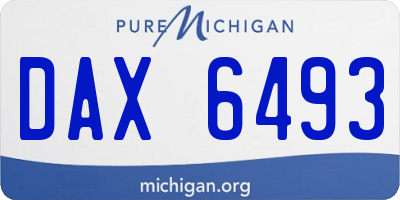 MI license plate DAX6493