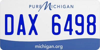 MI license plate DAX6498