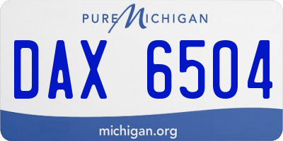 MI license plate DAX6504
