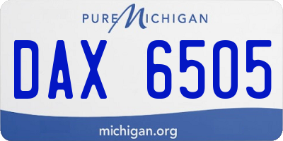 MI license plate DAX6505