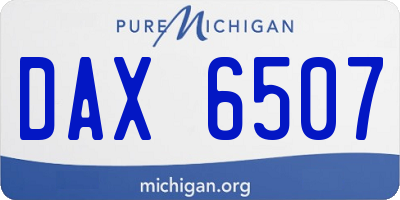 MI license plate DAX6507