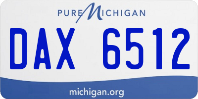 MI license plate DAX6512