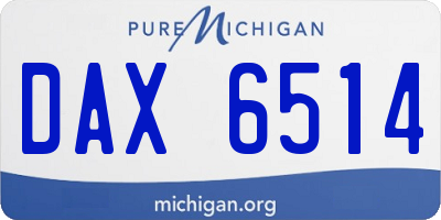 MI license plate DAX6514