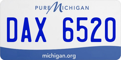 MI license plate DAX6520