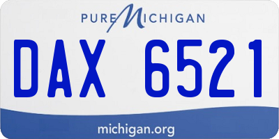 MI license plate DAX6521