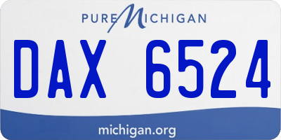 MI license plate DAX6524