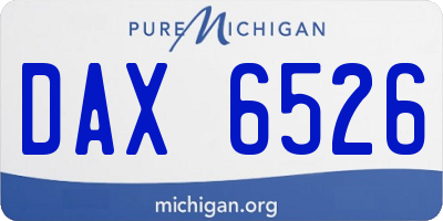 MI license plate DAX6526