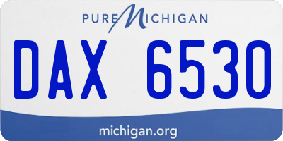 MI license plate DAX6530