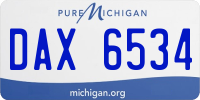 MI license plate DAX6534