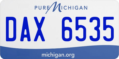 MI license plate DAX6535