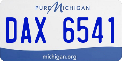 MI license plate DAX6541