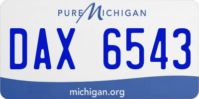MI license plate DAX6543