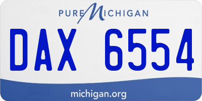 MI license plate DAX6554