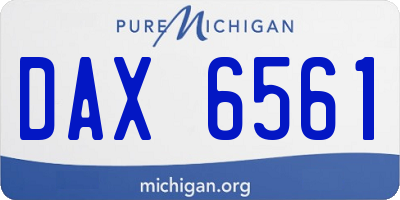 MI license plate DAX6561