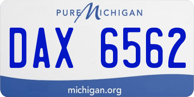MI license plate DAX6562