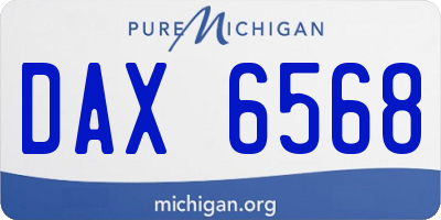 MI license plate DAX6568
