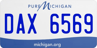 MI license plate DAX6569