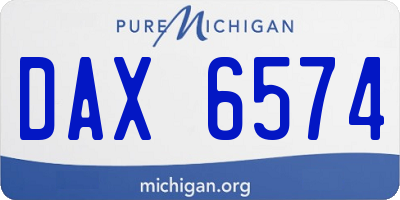 MI license plate DAX6574
