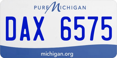 MI license plate DAX6575