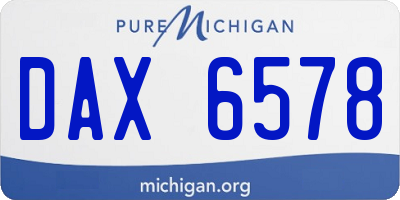 MI license plate DAX6578
