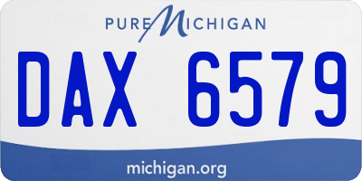 MI license plate DAX6579