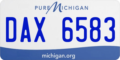 MI license plate DAX6583