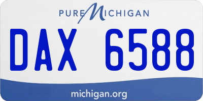 MI license plate DAX6588