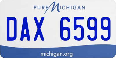 MI license plate DAX6599