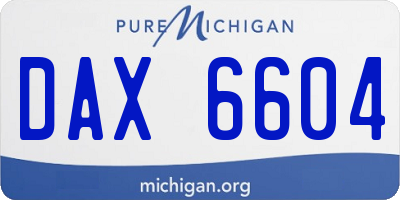 MI license plate DAX6604