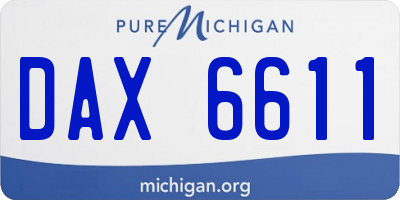 MI license plate DAX6611