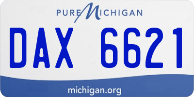 MI license plate DAX6621