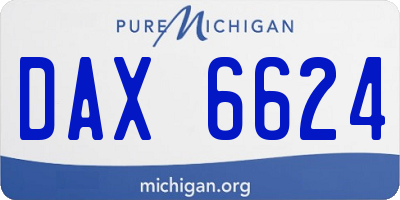 MI license plate DAX6624