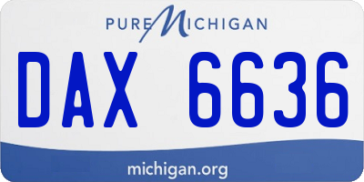 MI license plate DAX6636