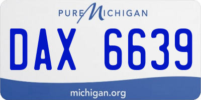 MI license plate DAX6639